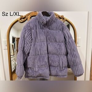 Women's Purple Quilted Puffer Jacket